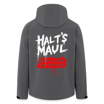 Halts Maul Spruch Design Sarkasmus Lustig - Recycelte Männer Softshell-Jacke von Stanley/Stella - Anthrazit - Hinten - AI Model Male 185 light (185cm)