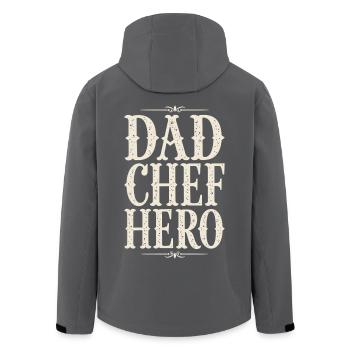 Dad Chef Hero – Papa Koch Held - Recycelte Männer Softshell-Jacke von Stanley/Stella - Anthrazit - Hinten - AI Model Male 185 light (185cm)