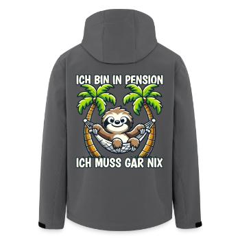 Pension Pensionierung Mann Frau Ich bin in Pension - Recycelte Männer Softshell-Jacke von Stanley/Stella - Anthrazit - Hinten - AI Model Male 185 light (185cm)