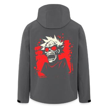 Schreiender Zombie Comicstil mit roten Augen - Recycelte Männer Softshell-Jacke von Stanley/Stella - Anthrazit - Hinten - AI Model Male 185 light (185cm)