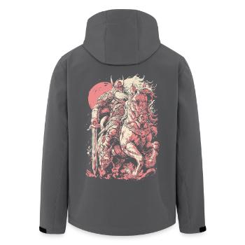 Wikingerkrieger auf weißem Pferd bei Vollmond - Recycelte Männer Softshell-Jacke von Stanley/Stella - Anthrazit - Hinten - AI Model Male 185 light (185cm)