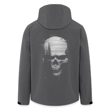 Glitch Skull Design – Cyberpunk Totenkopf Kunst - Recycelte Männer Softshell-Jacke von Stanley/Stella - Anthrazit - Hinten - AI Model Male 185 light (185cm)
