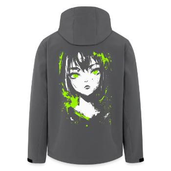 Grunge Anime Girl – Neon Look für Dark Aesthetic - Recycelte Männer Softshell-Jacke von Stanley/Stella - Anthrazit - Hinten - AI Model Male 185 light (185cm)