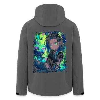 Tattoo Anime Girl – Neon Streetstyle Manga Woman - Recycelte Männer Softshell-Jacke von Stanley/Stella - Anthrazit - Hinten - AI Model Male 185 light (185cm)