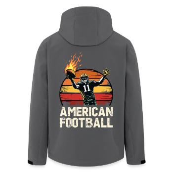 Touchdown Flames – Retro Football Power - Recycelte Männer Softshell-Jacke von Stanley/Stella - Anthrazit - Hinten - AI Model Male 185 light (185cm)