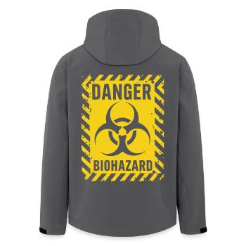 Danger Biohazard Grunge Zombies Apokalypse - Recycelte Männer Softshell-Jacke von Stanley/Stella - Anthrazit - Hinten - AI Model Male 185 light (185cm)
