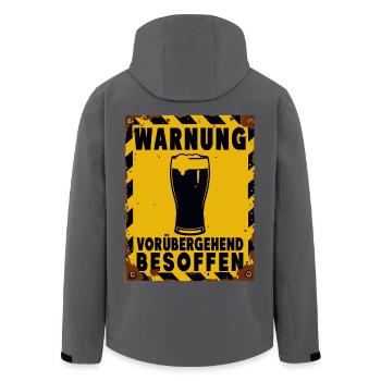 Warnschild Bierlaune – Vorübergehend Besoffen - Recycelte Männer Softshell-Jacke von Stanley/Stella - Anthrazit - Hinten - AI Model Male 185 light (185cm)
