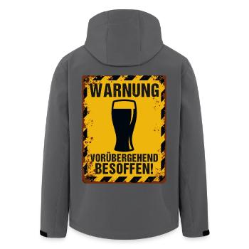 Warnschild Bierlaune – Vorübergehend Besoffen - Recycelte Männer Softshell-Jacke von Stanley/Stella - Anthrazit - Hinten - AI Model Male 185 light (185cm)
