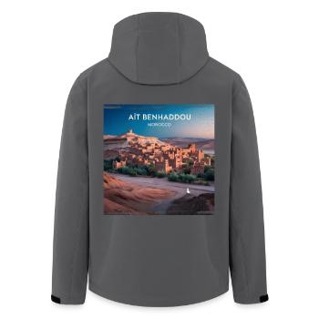 Aït-Ben-Haddou - Recycelte Männer Softshell-Jacke von Stanley/Stella - Anthrazit - Hinten - AI Model Male 185 light (185cm)