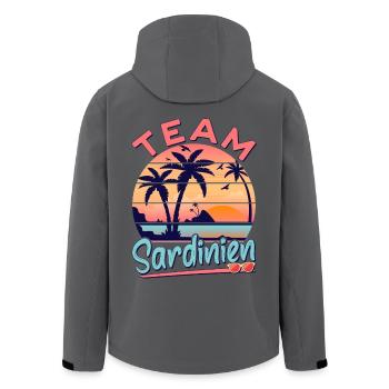 Sardinien Urlaub Party Outfit Team Sardinien - Recycelte Männer Softshell-Jacke von Stanley/Stella - Anthrazit - Hinten - AI Model Male 185 light (185cm)