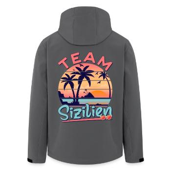 Sizilien Urlaub Party Outfit Team Sizilien - Recycelte Männer Softshell-Jacke von Stanley/Stella - Anthrazit - Hinten - AI Model Male 185 light (185cm)
