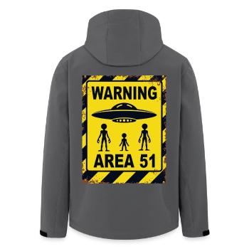 Area 51 UFO-Warnung – Betreten auf eigene Gefahr - Recycelte Männer Softshell-Jacke von Stanley/Stella - Anthrazit - Hinten - AI Model Male 185 light (185cm)