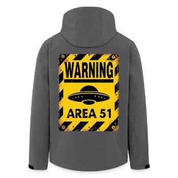 Area 51 UFO-Warnung – Betreten auf eigene Gefahr - Recycelte Männer Softshell-Jacke von Stanley/Stella - Anthrazit - Hinten - AI Model Male 185 light (185cm)