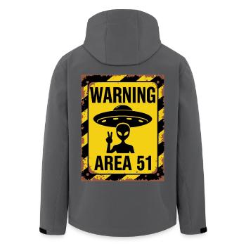 Area 51 UFO-Warnung – Betreten auf eigene Gefahr - Recycelte Männer Softshell-Jacke von Stanley/Stella - Anthrazit - Hinten - AI Model Male 185 light (185cm)