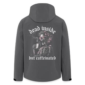 Dead Inside But Caffeinated Kaffee Spruch Frau - Recycelte Männer Softshell-Jacke von Stanley/Stella - Anthrazit - Hinten - AI Model Male 185 light (185cm)