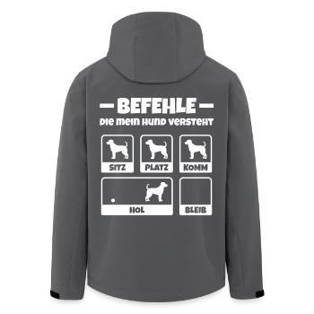 Befehle Die Mein Hund Versteht Spruch Hunde Lustig - Recycelte Männer Softshell-Jacke von Stanley/Stella - Anthrazit - Hinten - AI Model Male 185 light (185cm)