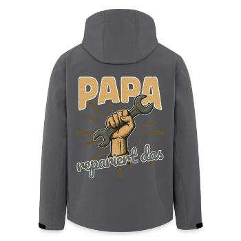 Papa Repariert Das Vatertag Werkzeug Großvater - Recycelte Männer Softshell-Jacke von Stanley/Stella - Anthrazit - Hinten - AI Model Male 185 light (185cm)
