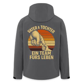 Vater und Tochter Papa und Tochter - ein team - Recycelte Männer Softshell-Jacke von Stanley/Stella - Anthrazit - Hinten - AI Model Male 185 light (185cm)