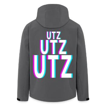 UTZ UTZ UTZ Techno EDM Musik Raver Festival - Recycelte Männer Softshell-Jacke von Stanley/Stella - Anthrazit - Hinten - AI Model Male 185 light (185cm)