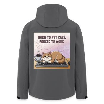 Katzenliebhaber Arbeiter - Recycelte Männer Softshell-Jacke von Stanley/Stella - Anthrazit - Hinten - AI Model Male 185 light (185cm)
