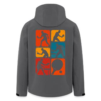 Tischtennis, Ping Pong, Tischtennisspieler - Recycelte Männer Softshell-Jacke von Stanley/Stella - Anthrazit - Hinten - AI Model Male 185 light (185cm)
