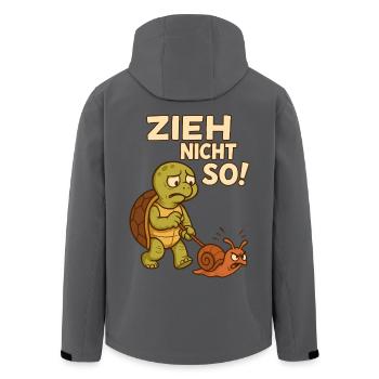 Schildkröte Spruch Zieh Nicht So Schnecke Wandern - Recycelte Männer Softshell-Jacke von Stanley/Stella - Anthrazit - Hinten - AI Model Male 185 light (185cm)