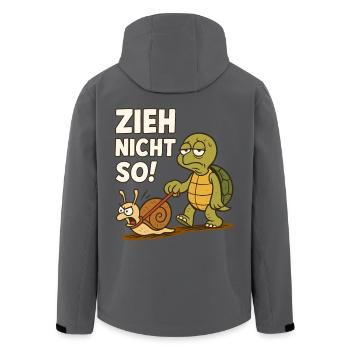 Zieh Nicht So Schildkröte Spruch Schnecke Wandern - Recycelte Männer Softshell-Jacke von Stanley/Stella - Anthrazit - Hinten - AI Model Male 185 light (185cm)