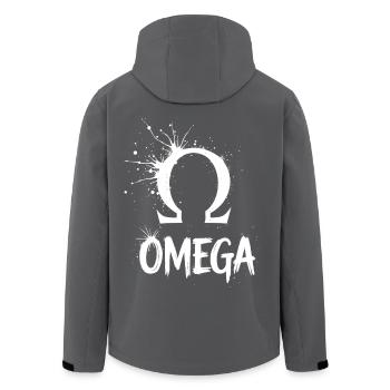 Omega Symbol Splash - Recycelte Männer Softshell-Jacke von Stanley/Stella - Anthrazit - Hinten - AI Model Male 185 light (185cm)