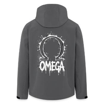 Omega Symbol Splash - Recycelte Männer Softshell-Jacke von Stanley/Stella - Anthrazit - Hinten - AI Model Male 185 light (185cm)