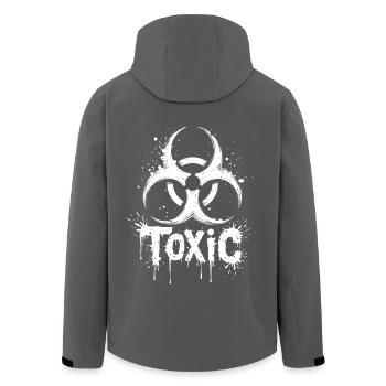 Biohazard Symbol Toxic Grunge Style - Recycelte Männer Softshell-Jacke von Stanley/Stella - Anthrazit - Hinten - AI Model Male 185 light (185cm)