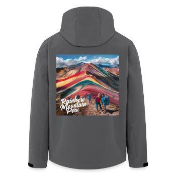 Rainbow Mountain Peru - Recycelte Männer Softshell-Jacke von Stanley/Stella - Anthrazit - Hinten - AI Model Male 185 light (185cm)