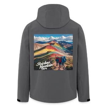 Rainbow Mountain Peru - Recycelte Männer Softshell-Jacke von Stanley/Stella - Anthrazit - Hinten - AI Model Male 185 light (185cm)