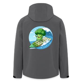 Brokkoli surft auf Spargel - Recycelte Männer Softshell-Jacke von Stanley/Stella - Anthrazit - Hinten - AI Model Male 185 light (185cm)