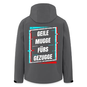 Geile Mugge Fuers Gezugge EDM DJ Tanzen Musik Rave - Recycelte Männer Softshell-Jacke von Stanley/Stella - Anthrazit - Hinten - AI Model Male 185 light (185cm)