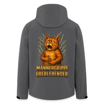 Männergrippe Überlebender Erkältung Grippe - Recycelte Männer Softshell-Jacke von Stanley/Stella - Anthrazit - Hinten - AI Model Male 185 light (185cm)