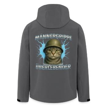 Männergrippe Überlebender Erkältung Grippe - Recycelte Männer Softshell-Jacke von Stanley/Stella - Anthrazit - Hinten - AI Model Male 185 light (185cm)