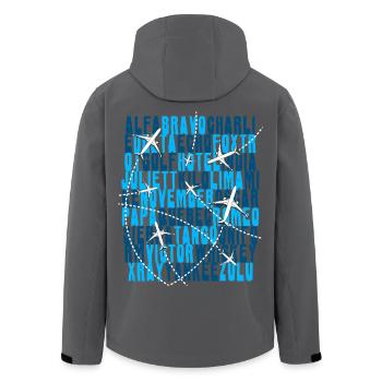 Pilot Luftfahrt Alphabet Fluglotse Flugzeug - Recycelte Männer Softshell-Jacke von Stanley/Stella - Anthrazit - Hinten - AI Model Male 185 light (185cm)