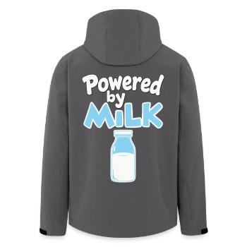 Powered by Milk - Milchflasche Baby Spruch - Recycelte Männer Softshell-Jacke von Stanley/Stella - Anthrazit - Hinten - AI Model Male 185 light (185cm)