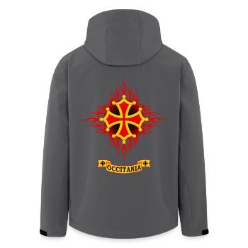 Occitania flaming - Recycelte Männer Softshell-Jacke von Stanley/Stella - Anthrazit - Hinten - AI Model Male 185 light (185cm)