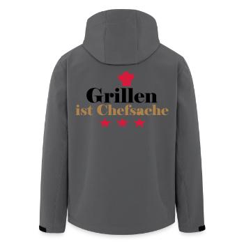 Barbecuing is a matter for the - Men’s Recycled Softshell Jacket by Stanley/Stella - anthracite - Back - AI Model Male 185 light (185cm)
