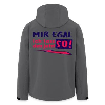 MIR EGAL - ich lass das jetzt so! - Statement - Recycelte Männer Softshell-Jacke von Stanley/Stella - Anthrazit - Hinten - AI Model Male 185 light (185cm)