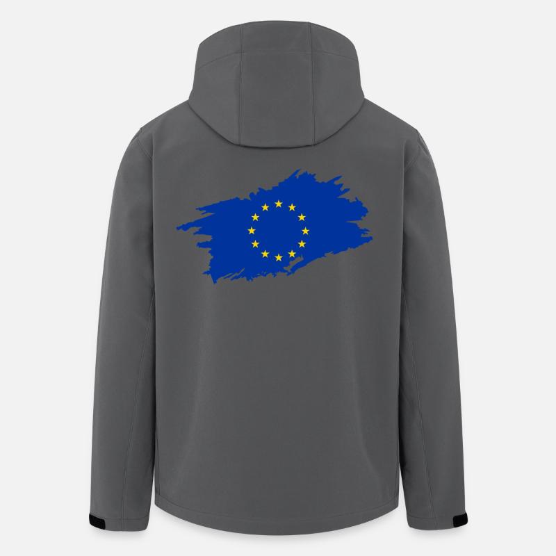 Flagge der Europäischen Union - Recycelte Männer Softshell-Jacke von Stanley/Stella - Anthrazit