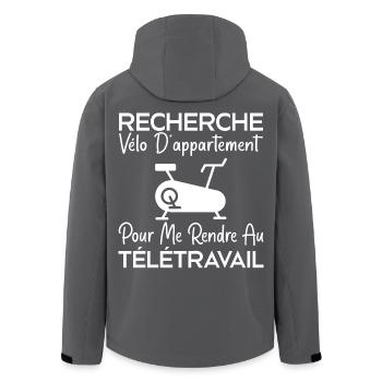 Telearbeit, Arbeitshumor, Bürohumor - Recycelte Männer Softshell-Jacke von Stanley/Stella - Anthrazit - Hinten - AI Model Male 185 light (185cm)