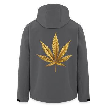 Goldenes Hanfblatt - Recycelte Männer Softshell-Jacke von Stanley/Stella - Anthrazit - Hinten - AI Model Male 185 light (185cm)