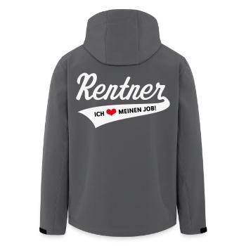 Rentner – Ich Liebe Meinen Job! (Ruhestand / 3C) - Recycelte Männer Softshell-Jacke von Stanley/Stella - Anthrazit - Hinten - AI Model Male 185 light (185cm)