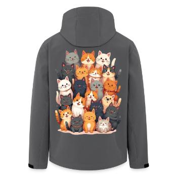 Glückliche Katzenfamilie - Recycelte Männer Softshell-Jacke von Stanley/Stella - Anthrazit - Hinten - AI Model Male 185 light (185cm)