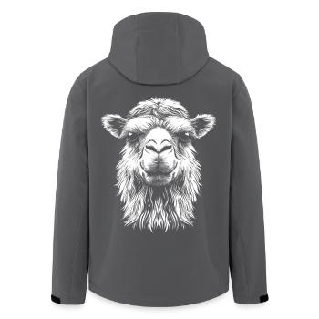Kamel Portrait Dromedar Trampeltier Tiere Tier - Recycelte Männer Softshell-Jacke von Stanley/Stella - Anthrazit - Hinten - AI Model Male 185 light (185cm)
