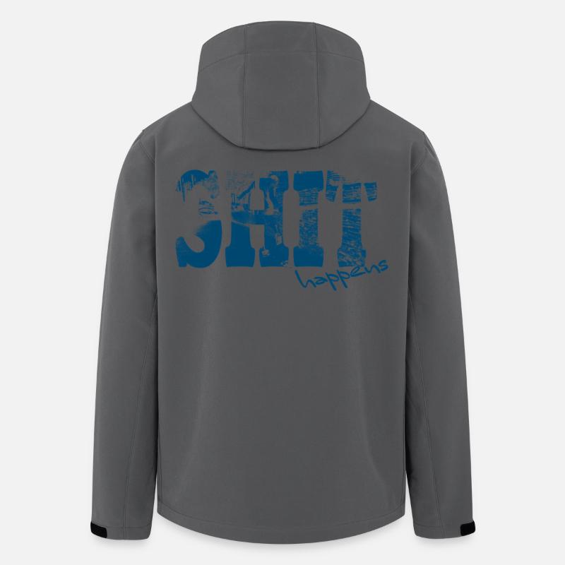 Shit Happens Distressed Print - Recycelte Männer Softshell-Jacke von Stanley/Stella - Anthrazit