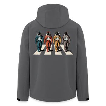 Astronauten Zebrastreifen Retro Space Astronaut - Recycelte Männer Softshell-Jacke von Stanley/Stella - Anthrazit - Hinten - AI Model Male 185 light (185cm)