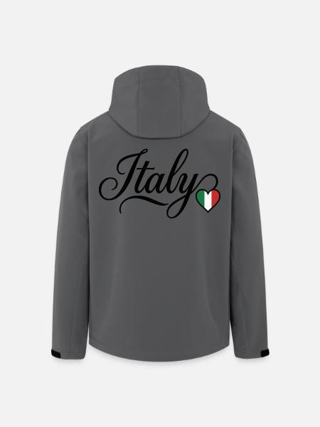 Italie Love Script Heart - Veste softshell homme en polyester recyclé Stanley/Stella - charbon